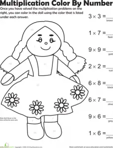 Multiplication Coloring by Number
