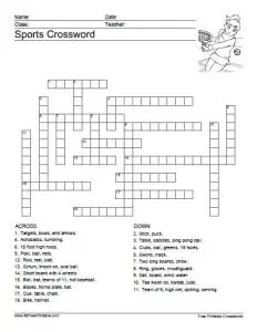 Printable Sports Crossword Puzzles for Adults