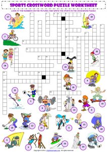 Sports Crossword Puzzles for Middle School