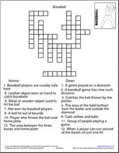 Sports Trivia Crossword Puzzles