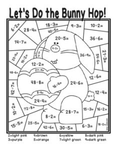 Division Color by Number Easter