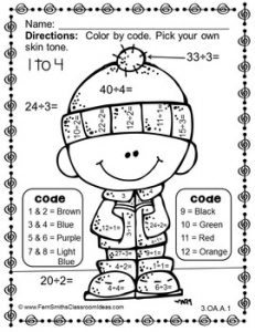 Division Color by Number Winter