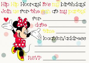 Free Printable Minnie Mouse 1st Birthday Invitations