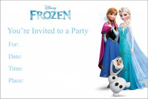 Frozen Theme Invitation