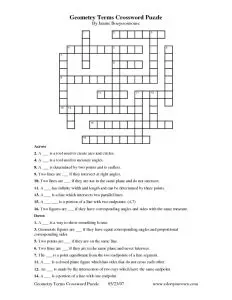 Geometry Crossword Puzzle