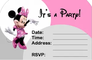 Minnie Mouse First Birthday Invitations