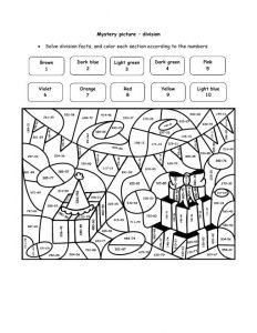 Two Digit Division Color by Number