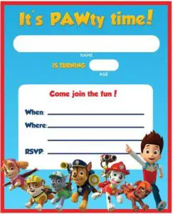 Paw Patrol Birthday Invitations