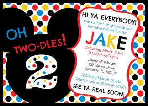 2nd Birthday Invitation Wording Mickey Mouse