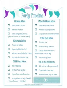 Birthday Party Checklist