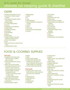 Car Camping Kitchen Checklist