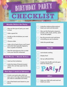 26 Life-easing Birthday Party Checklists | Kitty Baby Love