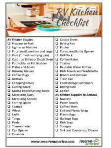 Checklist for Caravan Camping