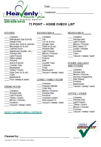 Checklist to Clean Your House