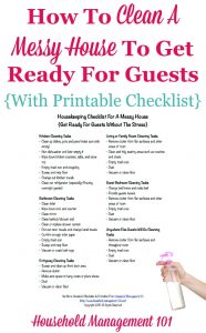 Cleaning House for Guests Checklist