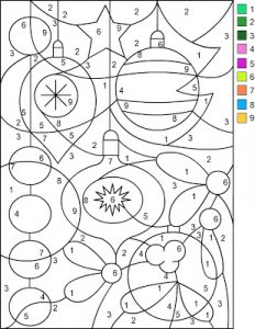 Color By Number Christmas Coloring Pages