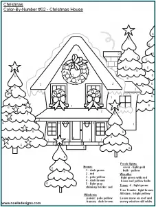 Color by Number Christmas Worksheets