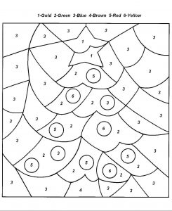 Color by Number Christmas Worksheets Math