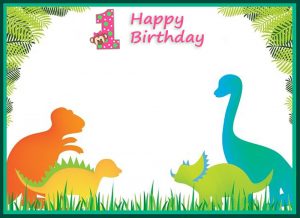 Dinosaur 1st Birthday Party Invitations