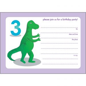 Dinosaur 3rd Birthday Invitations