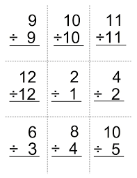 Division Flash Cards