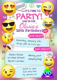 Emoji Birthday Party Invitations