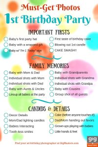 First Birthday Party Checklist Printable