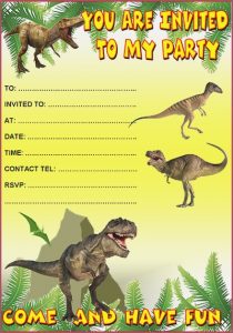 Free Printable Dinosaur Birthday Party Invitations