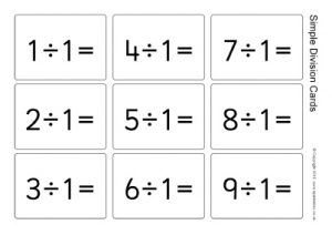 Free Printable Division Flash Cards