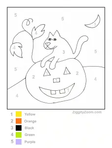 Free Printable Halloween Color by Number Pages