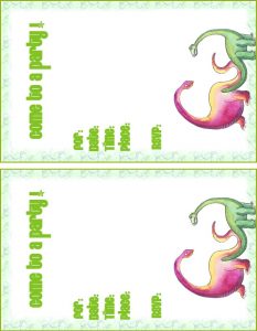 Girl Dinosaur Birthday Invitations