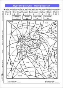 Halloween Color by Number Multiplication Worksheets Free