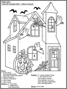 Halloween Haunted House Color by Number