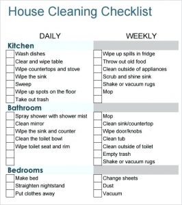 House Cleaning Checklist