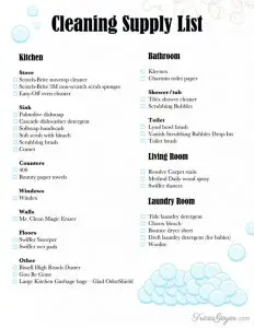 House Cleaning Kit Checklist