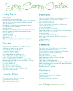 House Spring Cleaning Checklist
