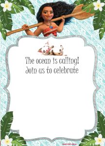 Moana Birthday Invitations