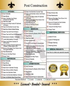 New Construction House Cleaning Checklist