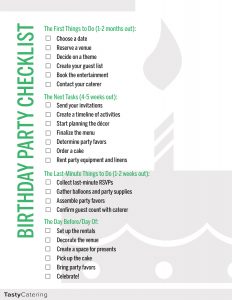 Planning a Surprise Birthday Party Checklist