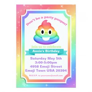 Poop Emoji Birthday Invitations