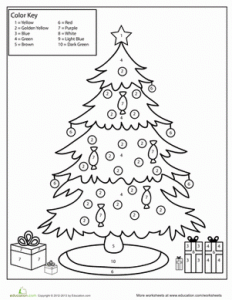 Preschool Christmas Color by Number