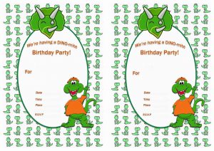 Printable Dinosaur Birthday Invitations