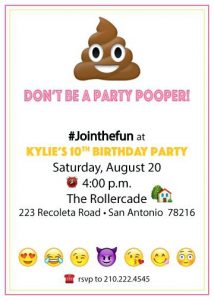 Printable Emoji Birthday Invitations