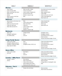 Professional House Cleaning Checklist Printable