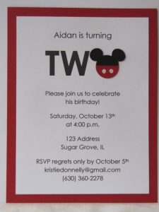 Sample Mickey Mouse Birthday Invitation