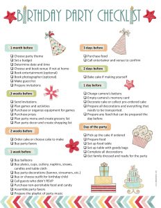 26 Life easing Birthday Party Checklists KittyBabyLove com