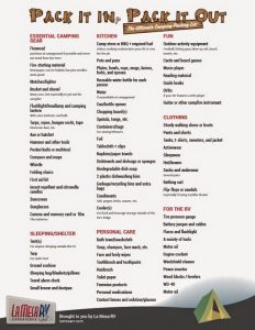 Travel Trailer Camping Checklist