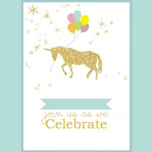 Unicorn Birthday Invitation Templates