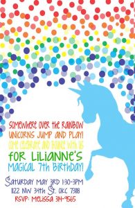 Unicorn Birthday Invitation Wording