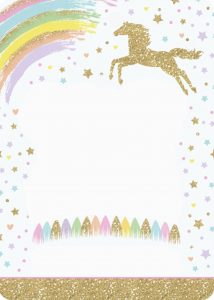 Unicorn Birthday Invitations Printable